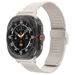 Integrated Buckle Embossed Milanese Metal Watch Band, For Samsung Galaxy Watch Ultra 47mm / Ultra 2025