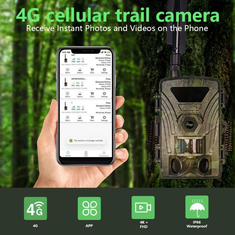 PR802G 4G EU Version 4K HD Night Vision Infrared Motion Detection Hunting Camera, PR802G