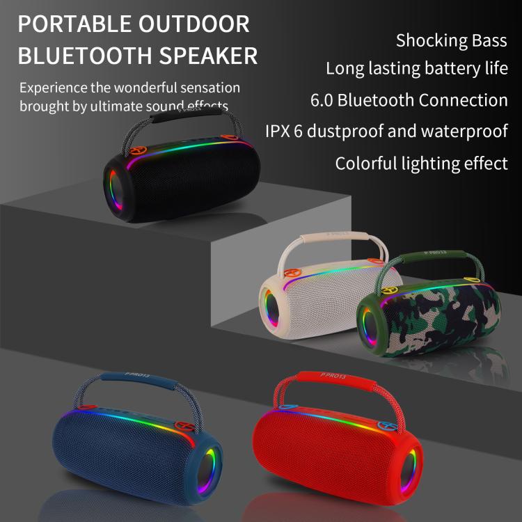 PRO13 20W Portable Outdoor IPX5 Stereo Soundbar Subwoofer RGB Wireless Speakers