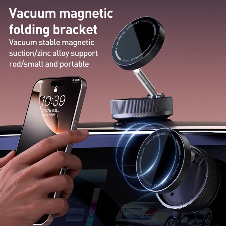 K10A Three-axis Folding Vacuum Adsorption Magnetic Car Phone Holder, K10A (White), K10A (Black), K10A (Grey)