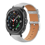 xDfind Flat Head Black Shark Fine Grain Leather Watch Band, For Samsung Galaxy Watch Ultra / Ultra 2025, For Samsung Galaxy Watch8 / Watch8 Classic, For Samsung Galaxy Watch7 / FE / 6 / 5 / 4