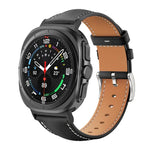 xDfind Flat Head Black Shark Fine Grain Leather Watch Band, For Samsung Galaxy Watch Ultra / Ultra 2025, For Samsung Galaxy Watch8 / Watch8 Classic, For Samsung Galaxy Watch7 / FE / 6 / 5 / 4