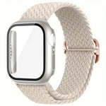 Ladder Buckle Loop Nylon Watch Band with Film Frosted PC Cover, For Apple Watch Series 44mm, For Apple Watch Series 40mm, For Apple Watch Series 10 / 11 46mm, For Apple Watch Series 10 / 11 42mm, For Apple Watch Series 45mm, For Apple Watch Series 41mm