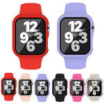 Pin Buckle Silicone Watch Band with Film Integrated PC Case, For Apple Watch Series 44mm, For Apple Watch Series 40mm, For Apple Watch Series 10 / 11 46mm, For Apple Watch Series 10 / 11 42mm, For Apple Watch Ultra 3 / 2 / 1 49mm                       ...