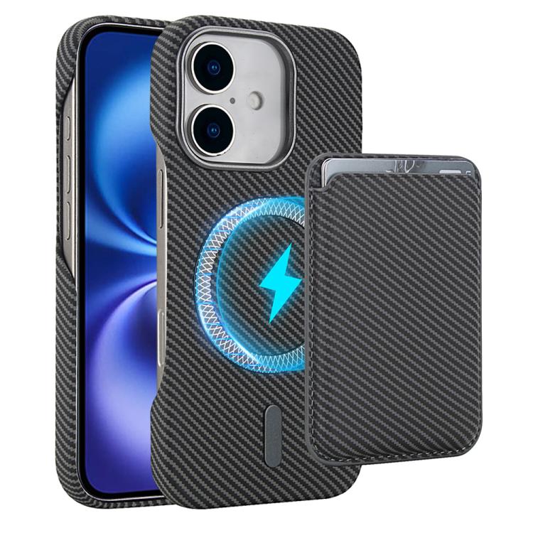 Carbon Fiber MagSafe Magnetic Card Holder Phone Case, For iPhone 17 Pro Max, For iPhone 17 Pro, For iPhone 17, For iPhone Air, For iPhone 16 Pro Max, iPhone 16 Pro, For iPhone 16 Plus, For iPhone 16, For iPhone 15 Pro Max