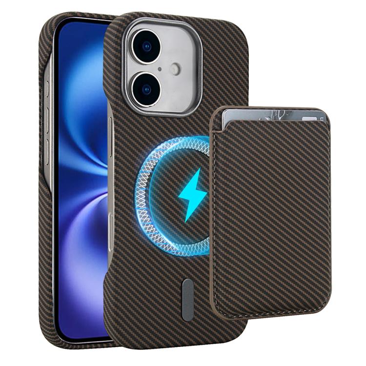 Carbon Fiber MagSafe Magnetic Card Holder Phone Case, For iPhone 17 Pro Max, For iPhone 17 Pro, For iPhone 17, For iPhone Air, For iPhone 16 Pro Max, iPhone 16 Pro, For iPhone 16 Plus, For iPhone 16, For iPhone 15 Pro Max