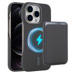 Carbon Fiber MagSafe Magnetic Card Holder Phone Case, For iPhone 13, For iPhone 12, For iPhone 12 Pro Max, For iPhone 12 Pro