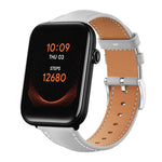 xDfind Flat Head Black Shark Fine Grain Leather Watch Band, 20mm For Ticwatch GTH / E3 / E / 2, 22mm For Ticwatch Pro X / Pro3 / Pro / GTX / E2
