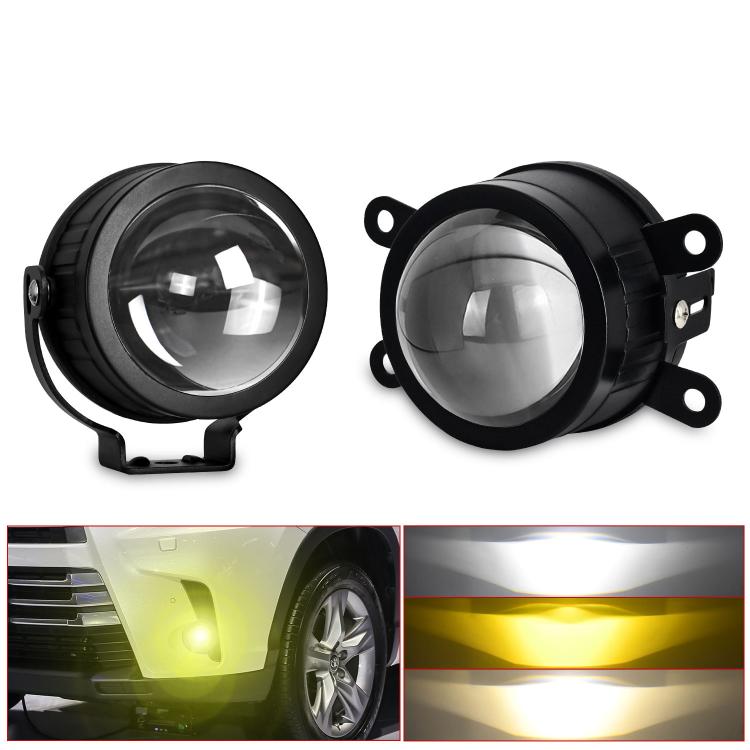 T10 2pcs/Pack 55W 3 inch High Power Dual Lens Fog Light, Universal Double Holder, T10