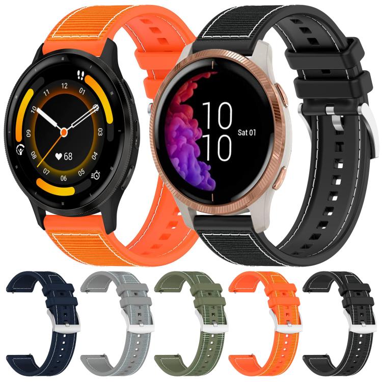 xDfind Hybrid Nylon Braid Silicone Watch Band, 22mm For Garmin Forerunner 570 47mm/935/945, 20mm For Garmin Forerunner 570 42mm/245/645, 20mm For Garmin?Vivomove?Sport/Vivoactive5/3, 22mm For Garmin Venu 3 / Vivoactive 4                                ...
