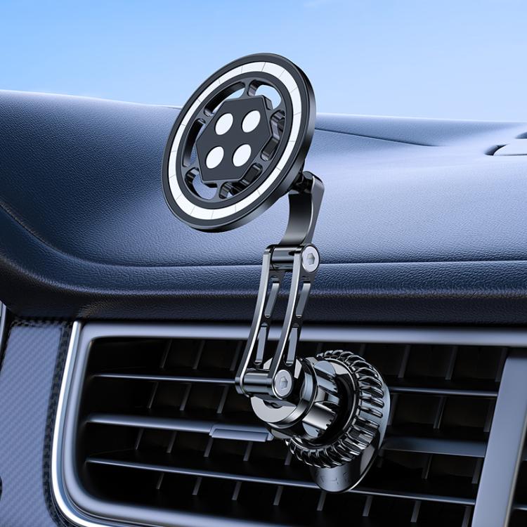 17mm Universal Ball MagSafe Magnetic Adapter Car Phone Holder Base, C4 Solid Color Black, C5 Hexagonal Black, C6 Round Black, C6 Round Silver