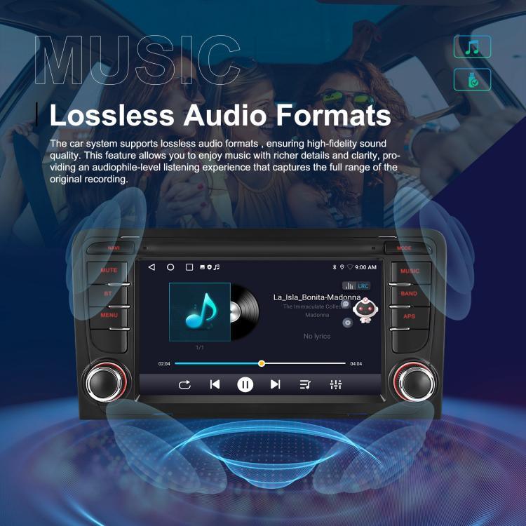 For Audi A3 8P 2003-2012 Android 15 7 inch Smart Central Control Car GPS Navigator Car MP5 Player, Standard+AHD+Microphone, Standard