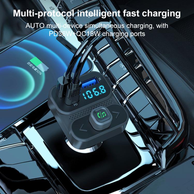 BC95 Car Bluetooth Hands-free Calling PD36W Fast Charging Car Voltage Monitoring, BC95