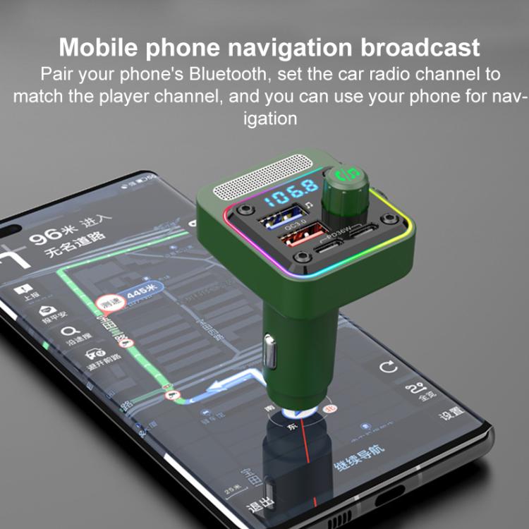 BC91 Car Bluetooth Hands-free Calling PD36W Fast Charging with Atmosphere Light, BC91