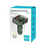 BC91 Car Bluetooth Hands-free Calling PD36W Fast Charging with Atmosphere Light, BC91