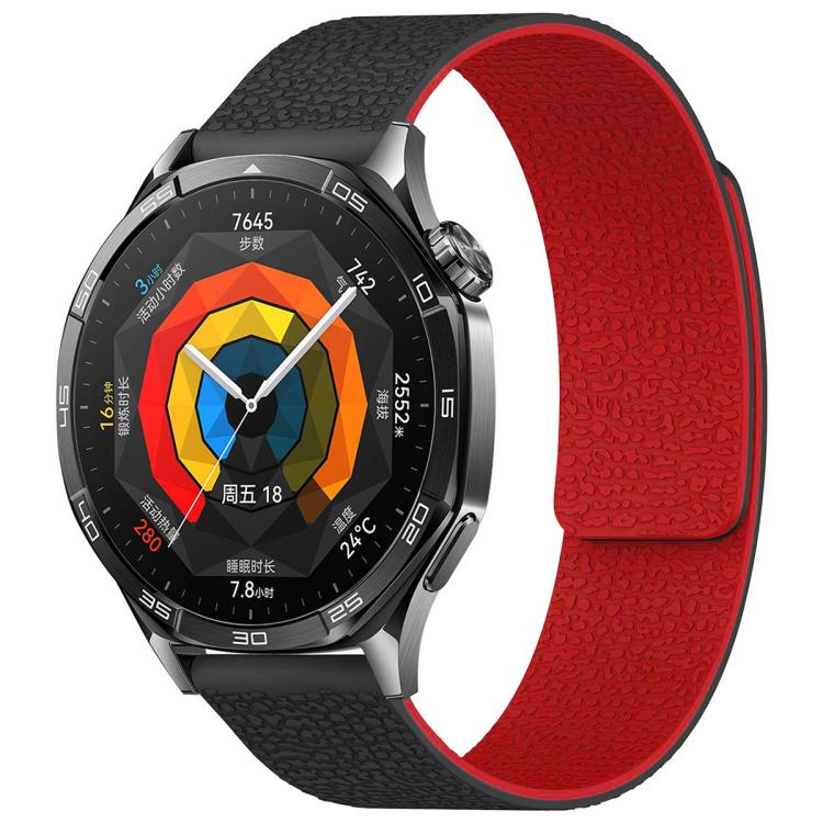 xDfind Flat Head Litchi Texture Magnetic Silicone Watch Band, 14mm, 18mm, 20mm, 22mm