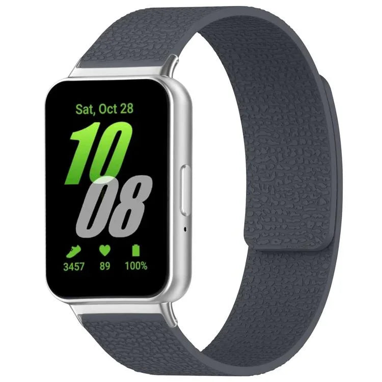 xDfind Litchi Texture Magnetic Silicone Watch Band, For Samsung Galaxy Watch Ultra/Ultra 2025, For Samsung Galaxy Watch8 / 8 Classic, For Samsung Galaxy Watch 7 / 6 / 5 / FE, For Samsung Galaxy Fit3 SM-R390