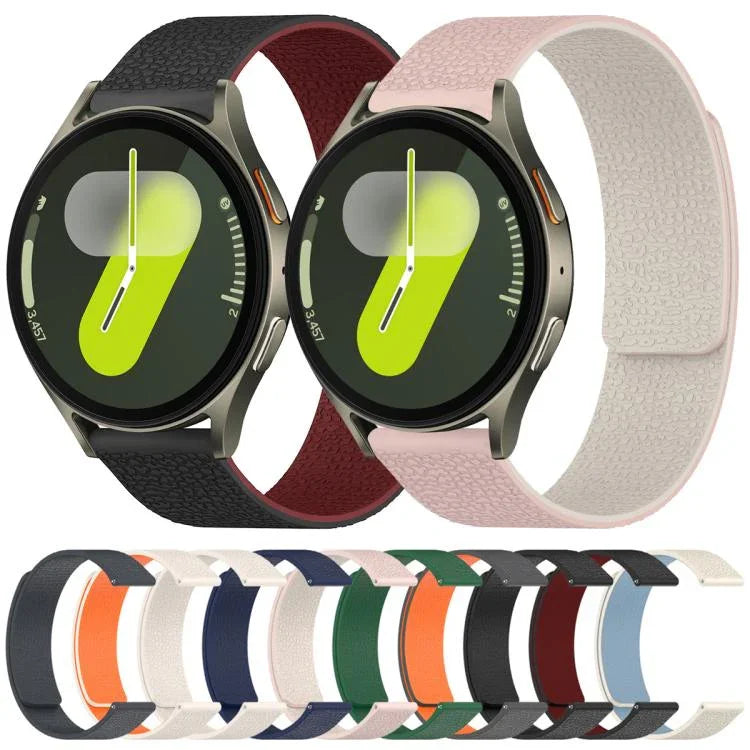 xDfind Litchi Texture Magnetic Silicone Watch Band, For Samsung Galaxy Watch Ultra/Ultra 2025, For Samsung Galaxy Watch8 / 8 Classic, For Samsung Galaxy Watch 7 / 6 / 5 / FE, For Samsung Galaxy Fit3 SM-R390