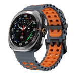 xDfind Black Buckle Ocean Two Color Dual-row Hole Silicone Watch Band, For Samsung Galaxy Watch Ultra 47mm / Ultra 2025, For Samsung Galaxy Watch8 / 8 Classic
