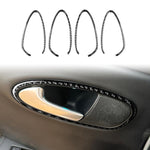 4pcs/Set Carbon Fiber Car Inner Door Handle Panel Decorative Sticker for SEAT Leon 2005-2012, Left and Right Driver, Inner Door Handle Panel
