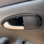 4pcs/Set Carbon Fiber Car Inner Door Handle Panel Decorative Sticker for SEAT Leon 2005-2012, Left and Right Driver, Inner Door Handle Panel