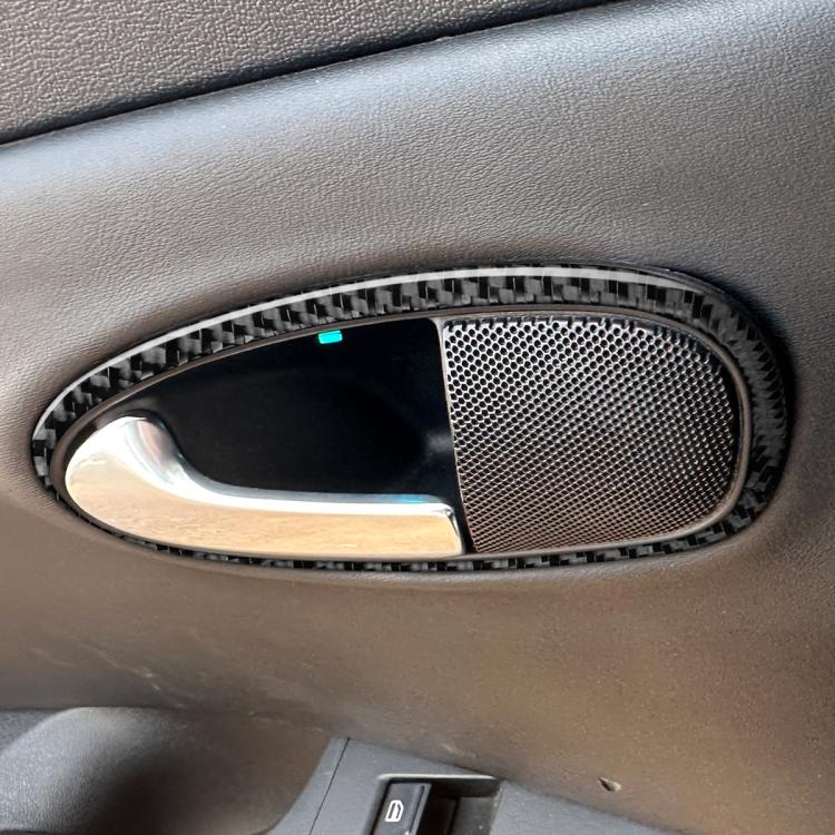 4pcs/Set Carbon Fiber Car Inner Door Handle Panel Decorative Sticker for SEAT Leon 2005-2012, Left and Right Driver, Inner Door Handle Panel