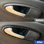 4pcs/Set Carbon Fiber Car Inner Door Handle Panel Decorative Sticker for SEAT Leon 2005-2012, Left and Right Driver, Inner Door Handle Panel