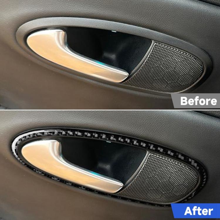 4pcs/Set Carbon Fiber Car Inner Door Handle Panel Decorative Sticker for SEAT Leon 2005-2012, Left and Right Driver, Inner Door Handle Panel