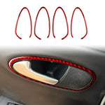 4pcs/Set Carbon Fiber Car Inner Door Handle Panel Decorative Sticker for SEAT Leon 2005-2012, Left and Right Driver, Inner Door Handle Panel