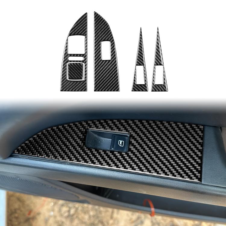 5pcs/Set Carbon Fiber Car Lifting Panel Decorative Sticker for SEAT Leon 2005-2012, Lifting Panel, Left Driver, Lifting Panel, Right Driver
