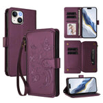 Butterfly Love Flower Multi-card Zipper Wallet Leather Phone Case, For iPhone 15, For iPhone 14 Plus, For iPhone 14 / 13, For iPhone 14 Pro, For iPhone 14 Pro Max, For iPhone 7 / 8 / SE 2022