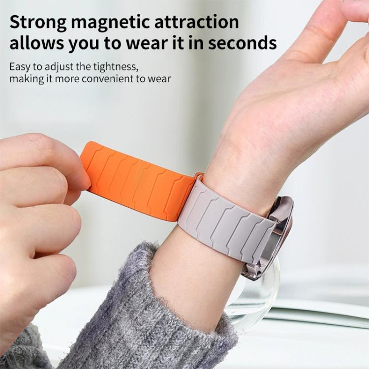 xDfind Magnetic Silicone Watch Band, For Samsung Galaxy Watch Ultra / Ultra 2025, For Samsung Galaxy Watch8 / 8 Classic, For Samsung Galaxy Watch 7 / 6 / 5 / FE