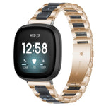 xDfind Three Beads Metal Resin Watch Band, For Fitbit Versa 4 / 3 / Sense 2 / Sense