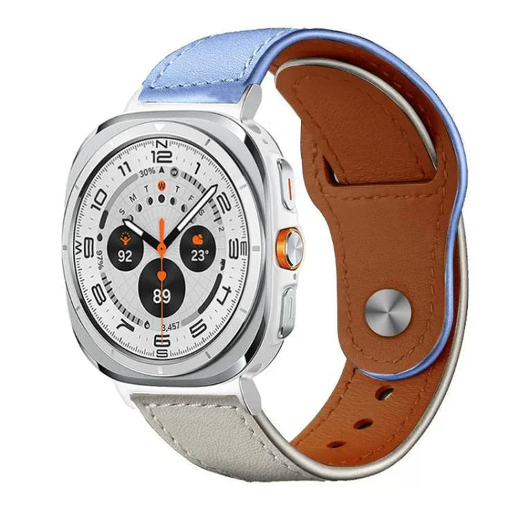 xDfind Rivet Buckle Genuine Leather Watch Band, For Samsung Galaxy Watch Ultra / Ultra 2025, For Samsung Galaxy Watch8 / 8 Classic