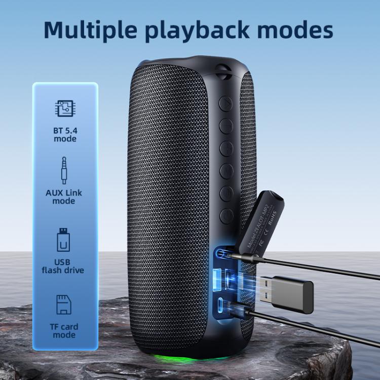Zealot MP2 20W Portable Outdoor RGB Bluetooth Speaker, without Microphone(Blue), without Microphone(Camouflage), without Microphone(Black)