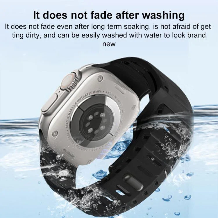 Shark Texture Holes Silicone Watch Band, For Apple Watch 46mm / 49mm / 45mm / 44mm