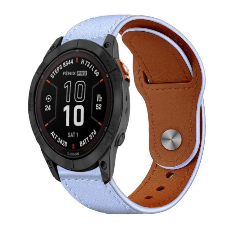 xDfind Rivet Buckle Genuine Leather Watch Band, For Garmin Fenix 8/7X/6X/5X 26mm, For Garmin Fenix 8/7/6/5 22mm