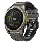 xDfind Leather Skin Silicone Quick Release Watch Band, For Garmin 26mm, For Garmin 22mm