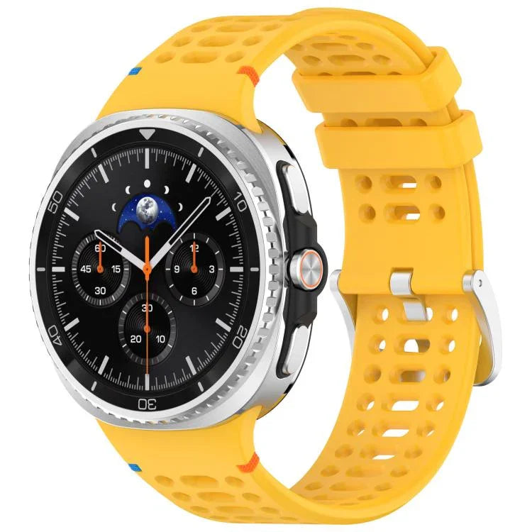 xDfind Alloy Silver Buckle Breathable Hole Silicone Watch Band, For Samsung Galaxy Watch8 / Watch8 Classic