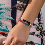 xDfind Silver Buckle Painting Silicone Watch Band For Fitbit Luxe, S, L