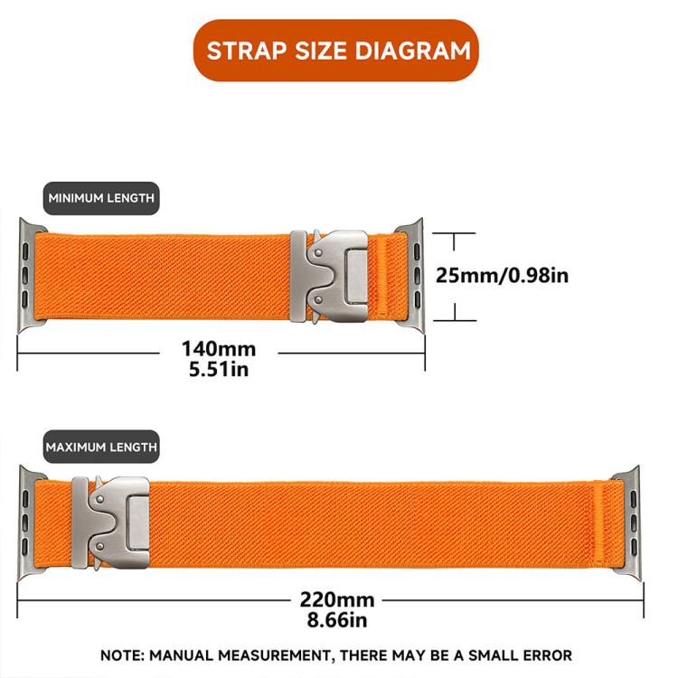 xDfind Parachute Buckle Stretch Nylon Watch Band, For Apple Watch 42 / 44 / 45 / 46 / 49mm, For Apple Watch 38 / 40 / 41 / S10 42mm