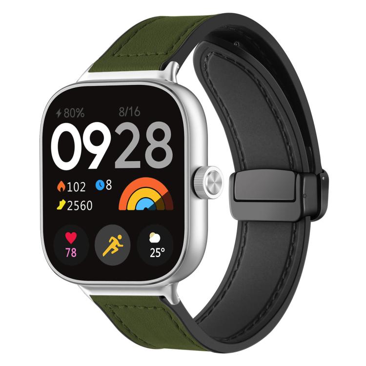 xDfind Crazy Horse Pattern Silicone Skin Magnetic Buckle Watch Band, For Xiaomi Band 10 Pro/9 Pro/Redmi Watch 6/5/4, For Redmi Watch 3 Active / Watch 3 Lite, For Redmi Watch 3