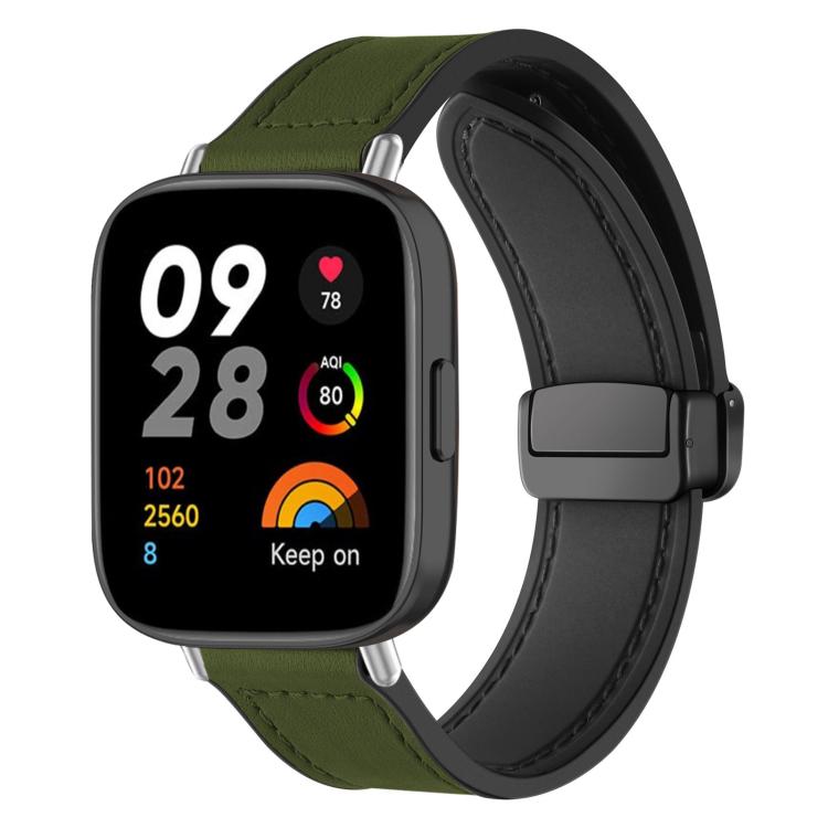 xDfind Crazy Horse Pattern Silicone Skin Magnetic Buckle Watch Band, For Xiaomi Band 10 Pro/9 Pro/Redmi Watch 6/5/4, For Redmi Watch 3 Active / Watch 3 Lite, For Redmi Watch 3