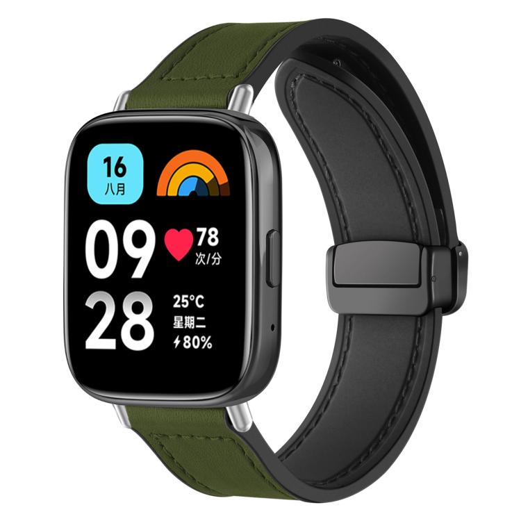 xDfind Crazy Horse Pattern Silicone Skin Magnetic Buckle Watch Band, For Xiaomi Band 10 Pro/9 Pro/Redmi Watch 6/5/4, For Redmi Watch 3 Active / Watch 3 Lite, For Redmi Watch 3