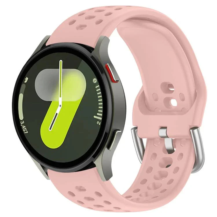 xDfind Silver Buckle Silicone Sport Watch Band, For Samsung Galaxy Watch 7 / 6 / 5 / FE