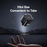 USAMS CC270 30W GaN USB-C / Type-C and USB Dual-port Mini Fast Charger, US Plug