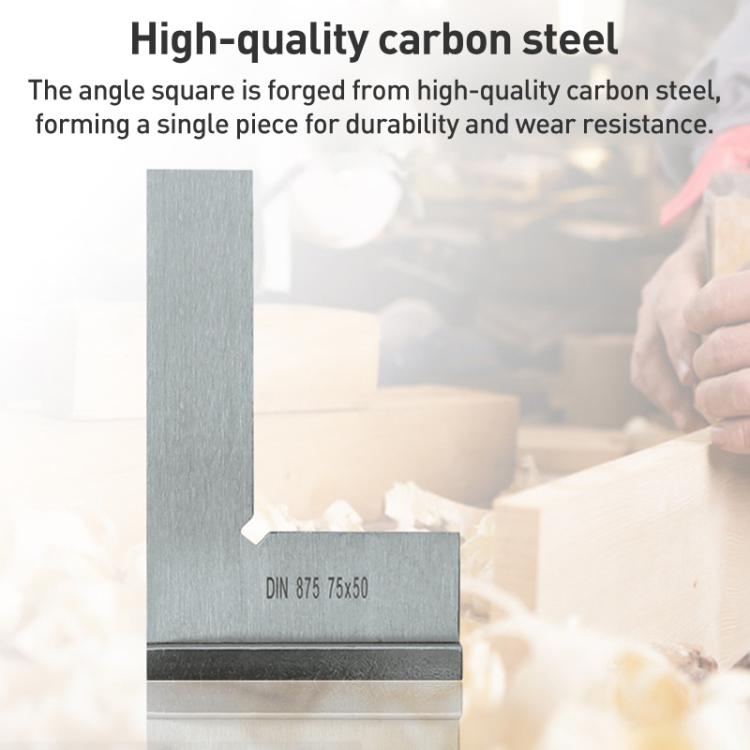 90 Degree Flat Edge Woodworking Square L-shaped Carbon Steel Knife Edge Set Square, 50x40, 75x50, 100x70, 3pcs/Set