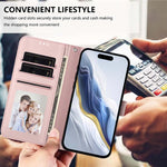 Embossed Heart Cat Leather Phone Case with Hand Strap, For iPhone 13 mini, For iPhone 12 / 12 Pro, For iPhone 12 Pro Max, For iPhone 12 mini