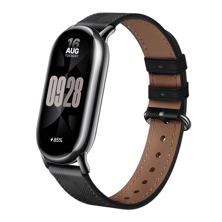 xDfind Plaid Texture Leather Watch Band, For Xiaomi Smart Band 10 / 9 / 8