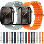 Ocean Silicone Watch Band with 3D Curved Film, For Apple Watch Series 40mm, For Apple Watch Ultra 2 / 1 49mm, For Apple Watch Series 45mm